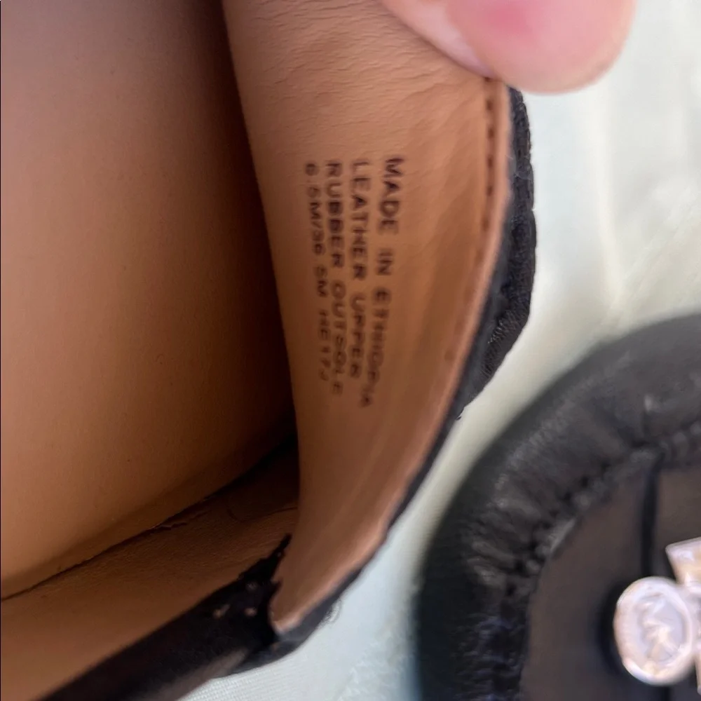 Michael Kors Black Leather Logo Charm Loafers
